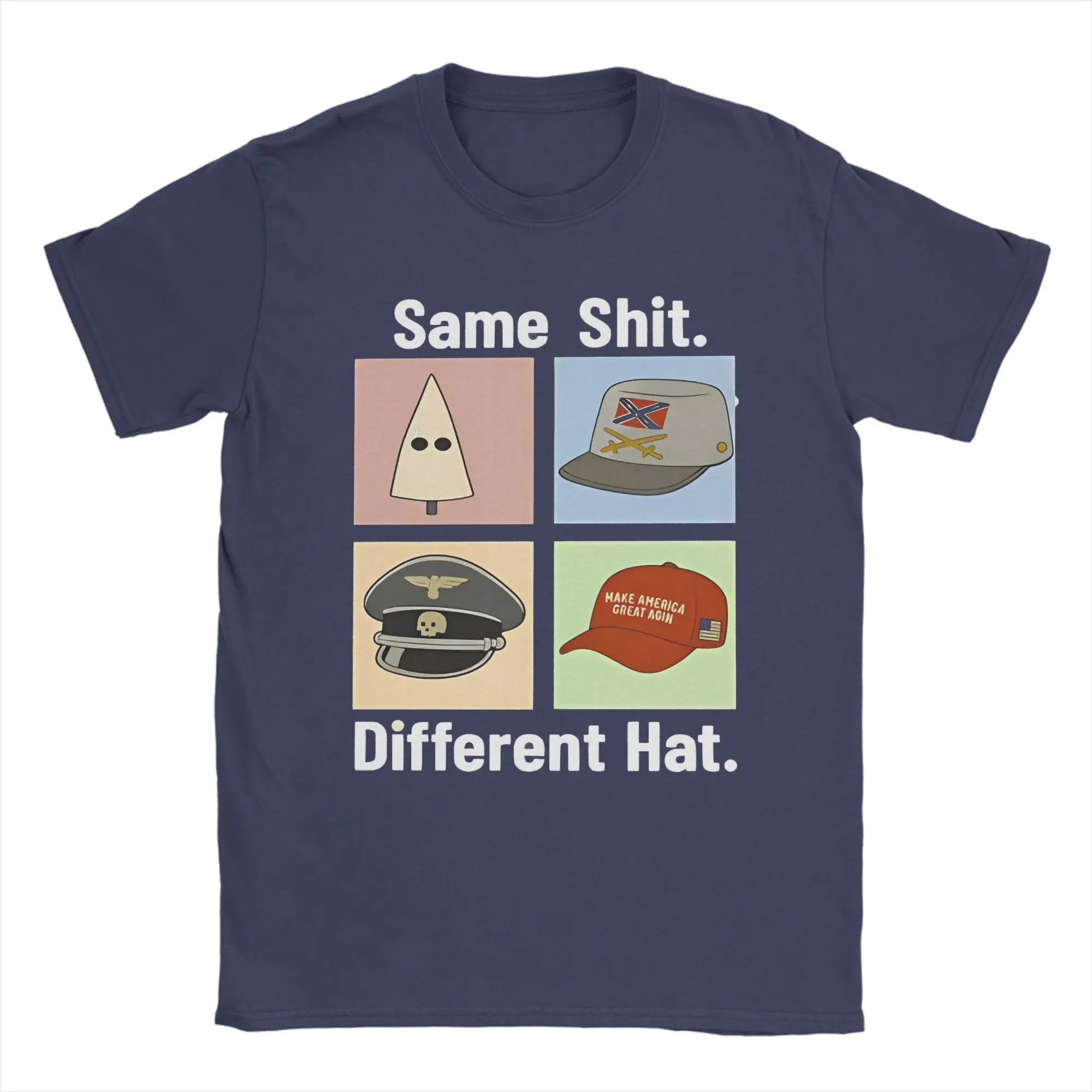 Men's Same Shited Different Hat T Shirt  Pure Cotton Clothing Fashion Short Sleeve Round Collar Tee Shirt Summer T-Shirt