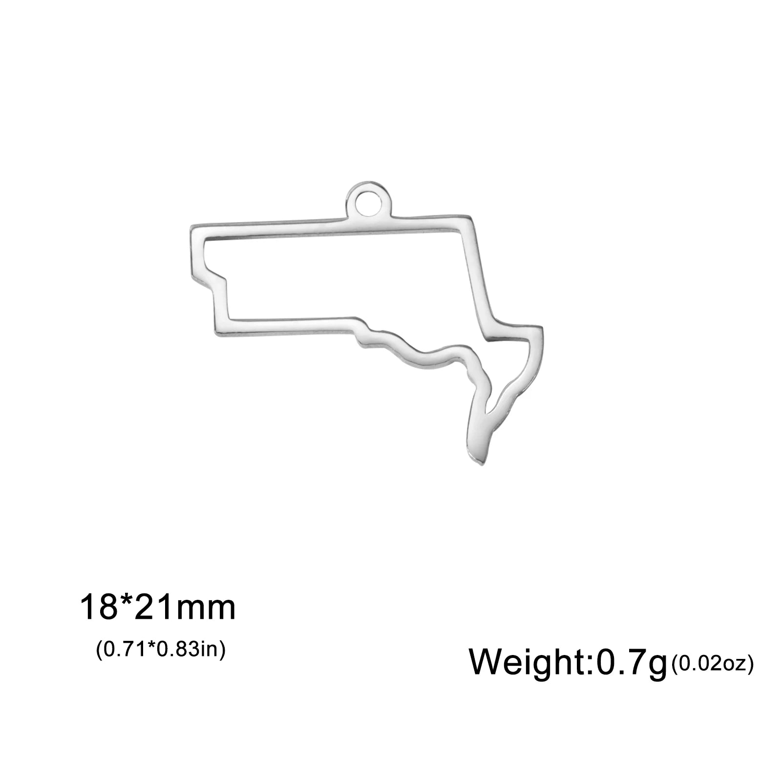 EUEAVAN 10pcs United States New York Washington State Map Pendant for Necklace Stainless Steel Charm DIY Jewelry Making Supplies