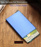 Thin Slim Smart Wallet for Men Women Wallets Pop Up Minimalist Small Rfid Credit Card Holder Metal Purse Mini Wallets for Men
