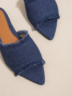 Women Flats Cowboy Slippers Fashion Beach Dress Shoes  Summer Femme Pointed Toe Flip Flops New Casual Slides Zapatos Mujer