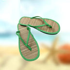 Women Flat Flip-flops Slippers Comfortable Non-slip Sandals Bamboo Rattan Flip Flop Home Bathroom Fashion Slippers Zapatos 2022