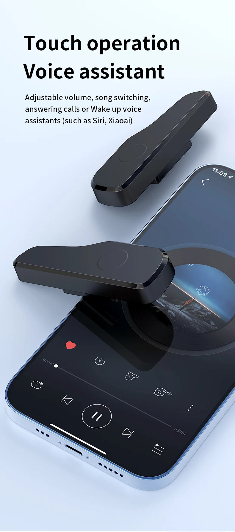 External Earphones For Your Glasses Wireless 5.3 HIFI Music Headphone Control Noise Portable Wireless Headsets Long Battery Life