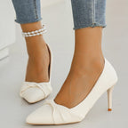 Women' Classics White High Heel Pumps Fashion Pointed Toe Banquet Dress Shoes Woman Plus Size Autumn Stiletto Heeled Pumps Mujer