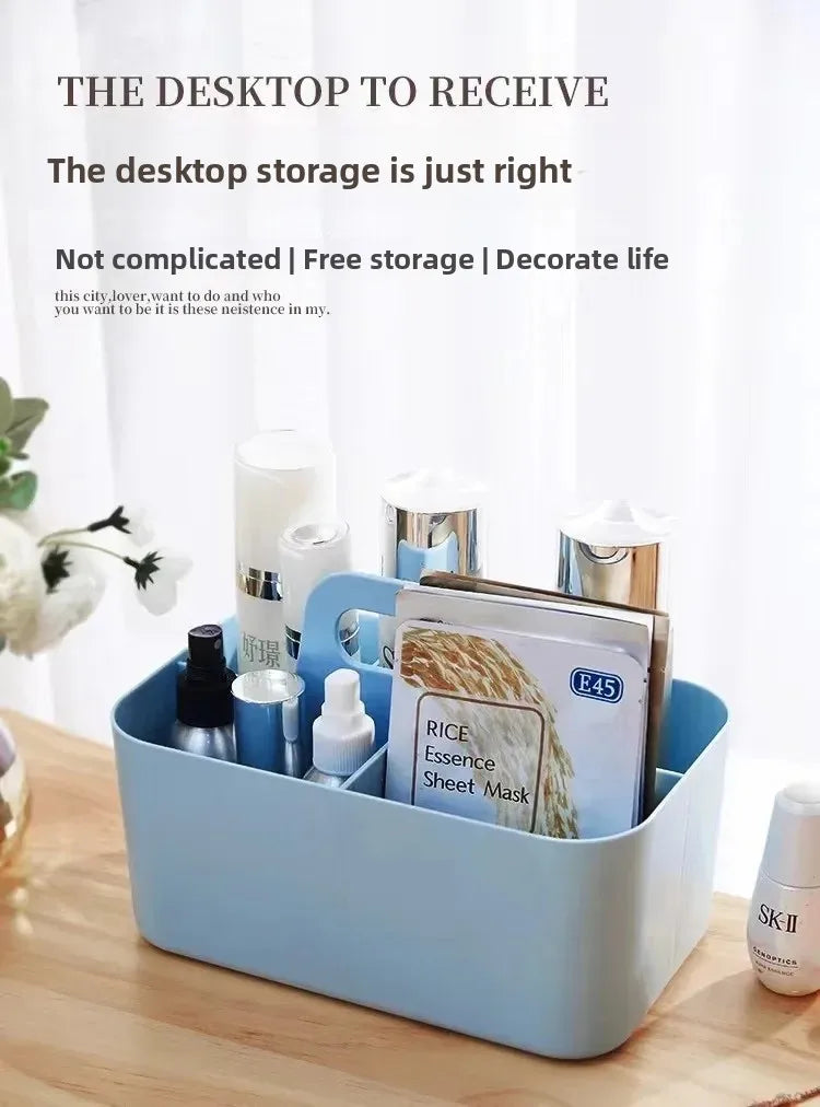 Cosmetics storage box Large capacity household dust dresser Skin care product rack Cosmetic case Desktop finishing box