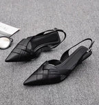 Weave Women Heeled Sandals Pointed Toe Elegant Shoes Woman Trend New Slippers Fashion Heels Women Zapatos Mujer