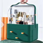 KYCOR-1Pc Cosmetics Receiving Box With Drawer Dust-Proof Desktop Makeup Organizer For Skin Care Products Household Storage