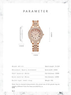 Women's Watches Fashion Original Quartz Wrist Watch for Ladies Roman Dial Dazzling Diamond Waterproof Luminous Luxury New