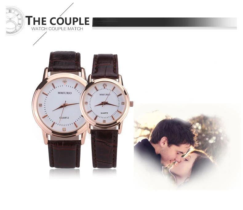 Famous Brand Couple Quartz Watch for Men Women Leather Belt Casual Fashion Wrist Watches Luxury Clock Wholesale