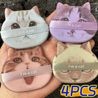 Cute Cartoon Cat Cosmetic Puff Dry Wet Dual-use Double Side Makeup Puffs Air Cushion Foundation Concealer Cream Powder Sponge