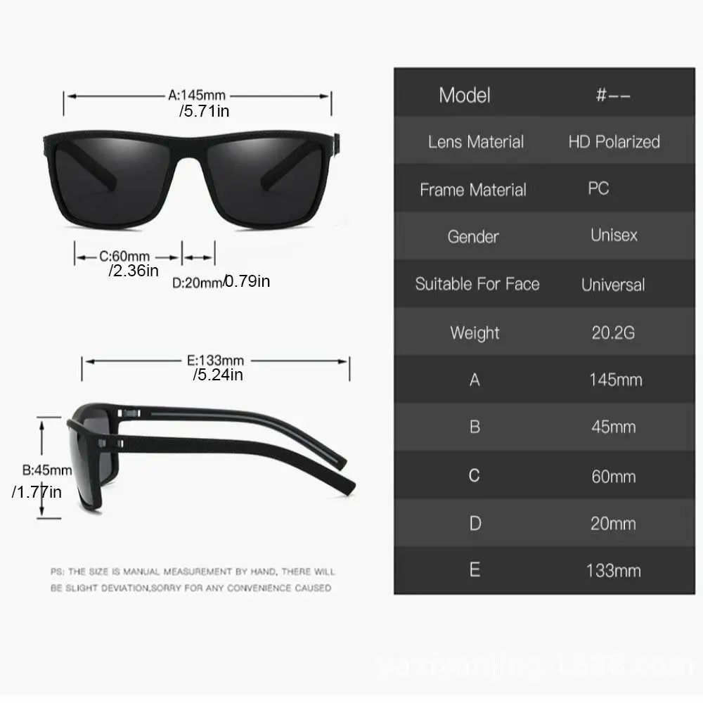 Square  Sunglasses UV400 Large Frame UV Resistant Cycling Glass UV Protection Lightweight Outdoor Sport Goggle Fishing