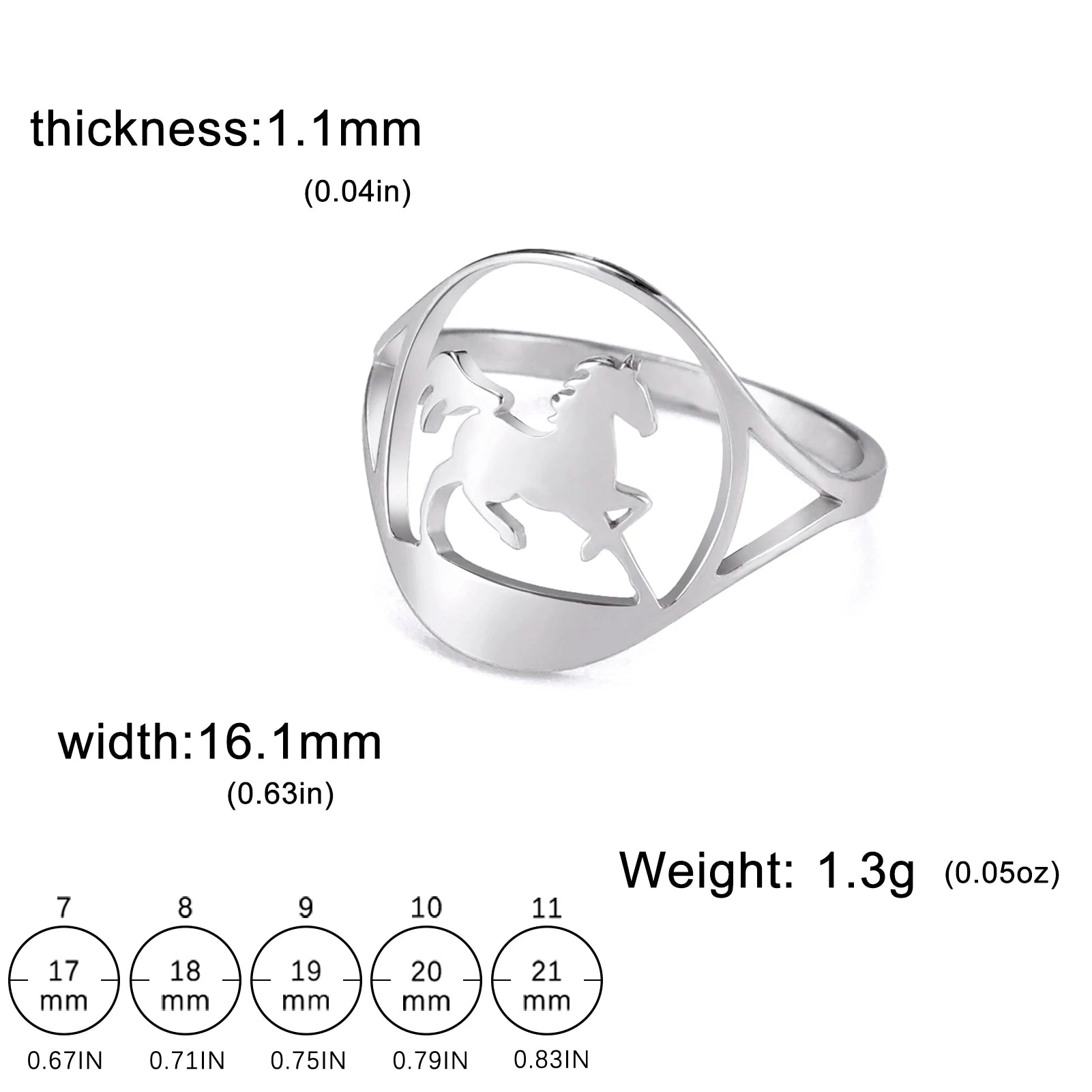 Unift Horseshoes Rings for Women Cowboy Cowgirl Stainless Steel Finger Ring Trendy Fashion Equestrian Horse Lover Jewelry Gift