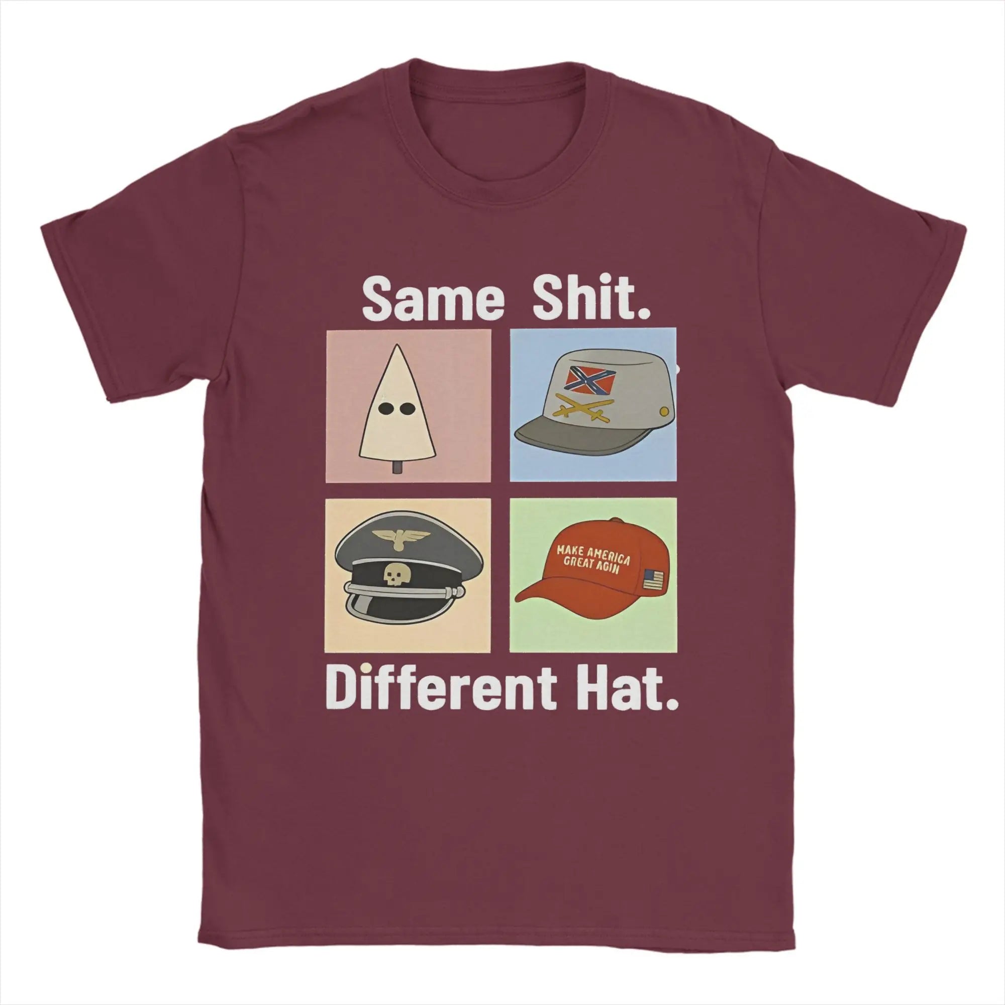 Men's Same Shited Different Hat T Shirt  Pure Cotton Clothing Fashion Short Sleeve Round Collar Tee Shirt Summer T-Shirt