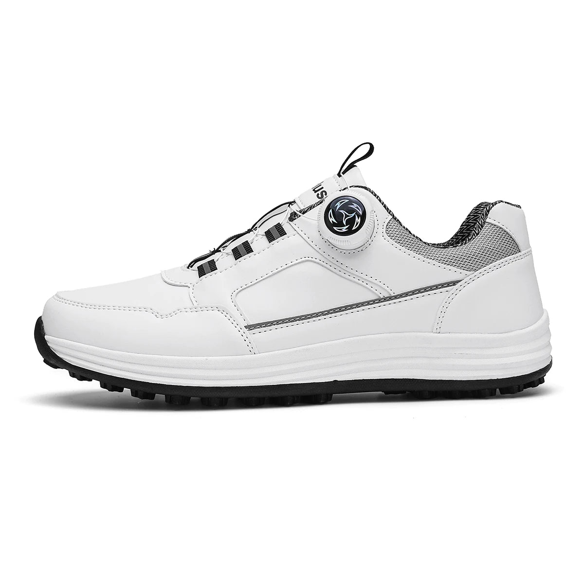 Men's Golf Shoes, New Style, Fashionable, Simple, Versatile, Solid Color, Waterproof Upper, Versatile, Stylish, Casual Sports Shoes for Men, Outdoor Youth Fashion, Men's Rotating Buckle Design, Thick Sole, Height-Increasing,