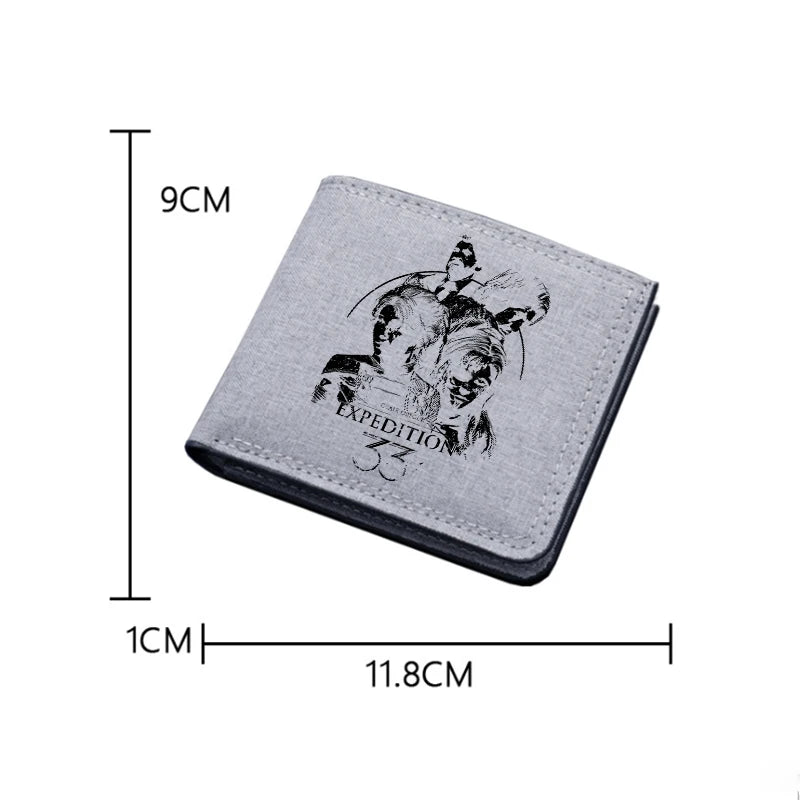 Man Anime Folding Wallet Game Clair Obscur Expedition 33 Wallets Adult Fashion Printed Money Bag Accessories Card Holder Gifts