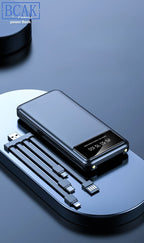 New Style BCAK power bank 20000mAh self-contained cable fast charging mini mobile phone gift mobile power supply