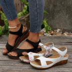 Women's Sandals 2025 Summer Sandals Women Heels Sandals Casual Wedges Footwear Summer Shoes Woman Soft Heeled Shoes