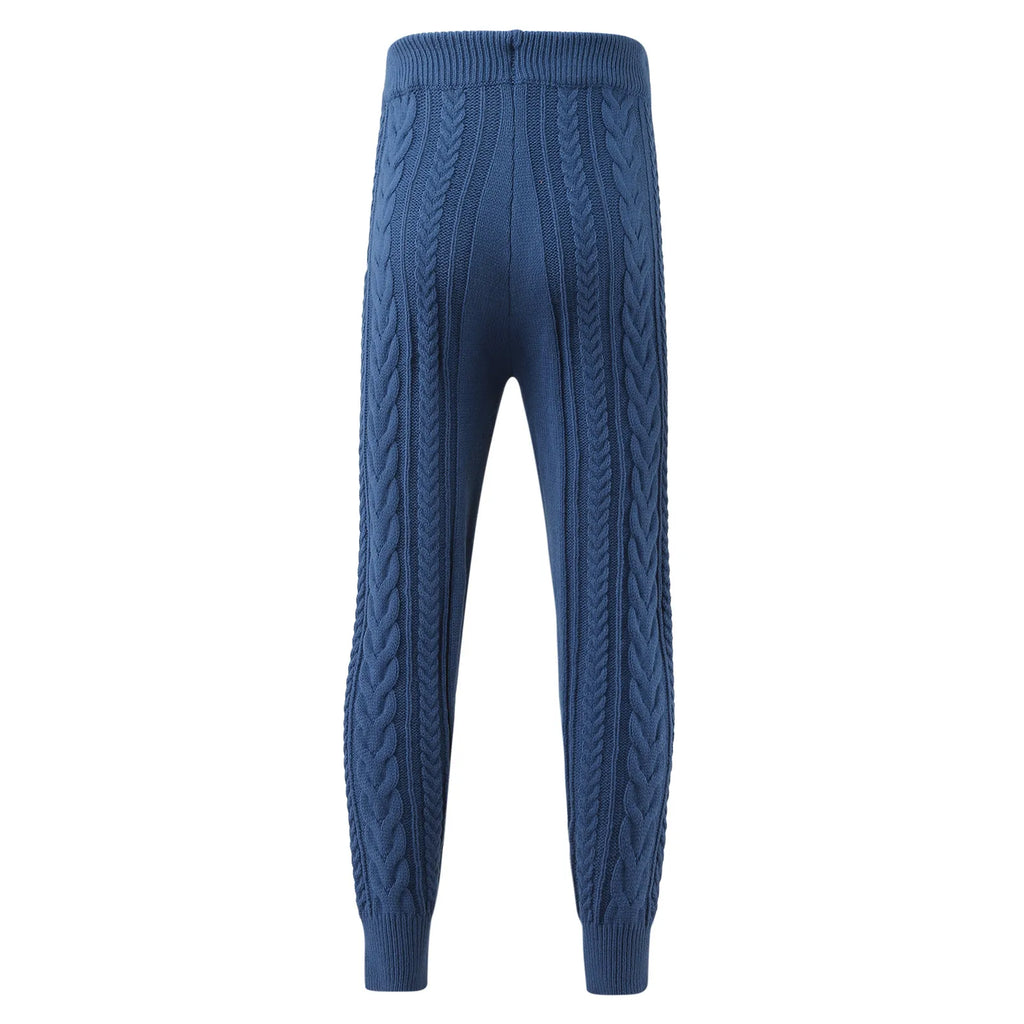 Men's Sweater Knitted Pants Solid Color Casual Pants Autumn Winter Warm  Knitted Slim Fit Pants for Male Long Pant