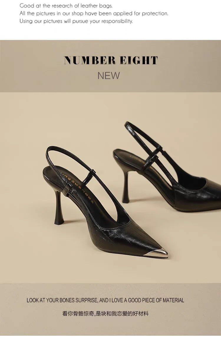 Women High Heels Sandals Pointed Toe Shoes Sexy Slingback Woman Slippers Summer 2025 Trend Designer Dress Pumps Sandalias Mujer