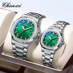 Fashion Couple Watches Men and Women Business Luxury Stainless Steel Quartz Wristwatch Waterproof Luminous Couple Watch Pair Set