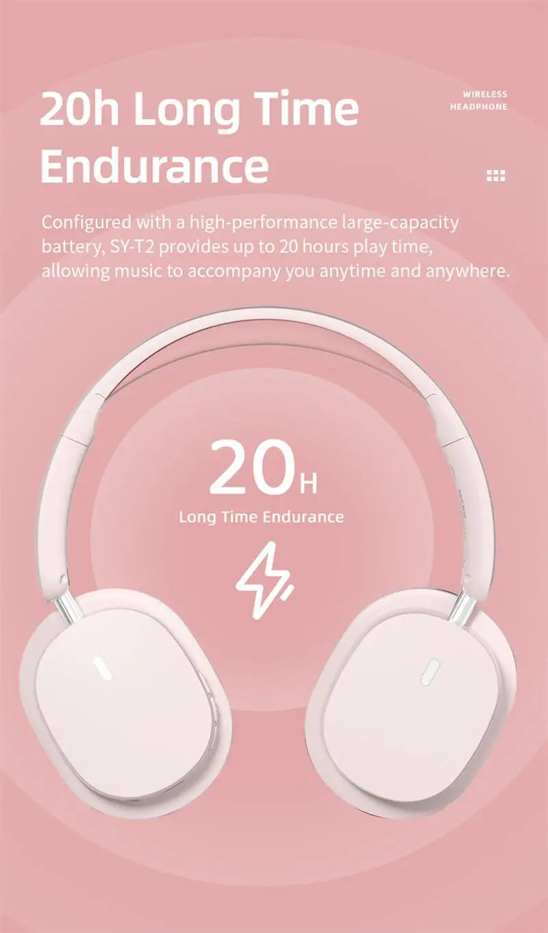 Head Mounted Wireless Earphones Foldable Bluetooth Earphones Built Microphone Earphones Audio Noise Cancelling Earphones