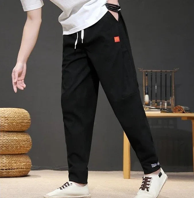 Trousers Skinny Autumn And Winter Plain Male Sports Pants Slim Cropped Men's Sweatpants Tights Aesthetic Hot Aesthetic Hot Loose