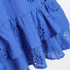 Women's Stitch Slim Short Dress V-neck Strap Sleeveless Hollow Embroidered Zipper Stacked Backless Summer New Sexy Dress