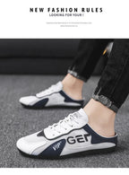 Men Slippers Trend Baotou Shoes for Men Summer Breathable Casual Shoe Vulcanized Flats Male Sneakers Half Slip-on Shoes