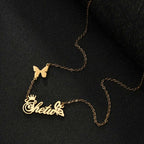 Nextvance Personalized Name Necklace Butterfly Stainless Steel Customized Pendant Chain Lover For Women Creative Gift Jewelry