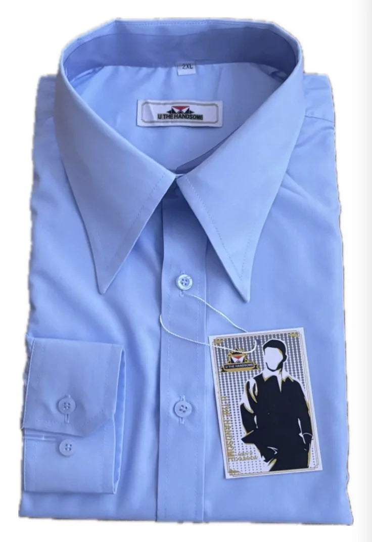 Men's shirt design retro trendy brand long pointed shirt - men's authentic retro appearance custom shirt