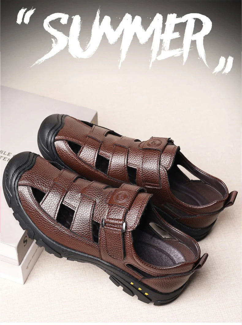 Man’s Sandals breathable comfort summer slippers beach Muller outdoor anti slip shoes youth casual fashion Hollow shoes
