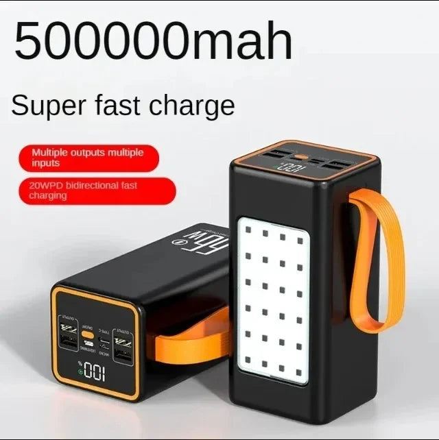 BCAK Style  500000mah 100000mah 200000mah 300000mah Upgraded Version Super power bank fast charge with LED Super Large Capacity