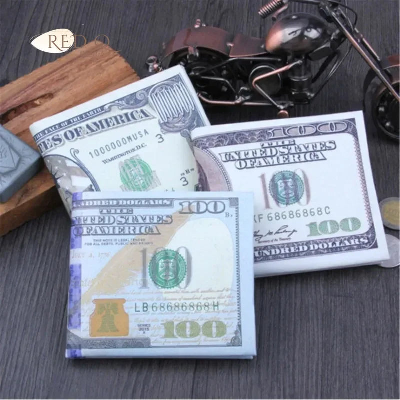 Men's Wallets with 100 US Dollar Pattern Wallet Male Canvas Walet Photo Card HolderFashion Large Capacity Wallet Purse Bag