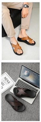 Men's Slippers 2025 Summer Large Size Outdoor Beach Casual Sandals Trend Men Shoes Flat Non-slip Comfortable Shoes Zapatillas