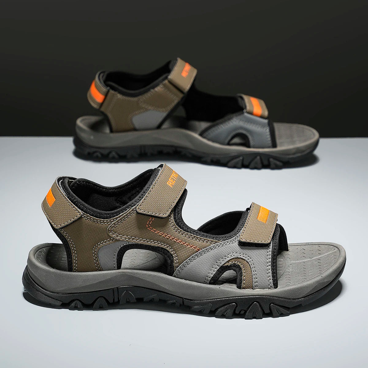 Summer New Sandals Men's Water Beach Breathable Quick Drying Shoes Comfortable Flat Bottom Non slip Sandals Driving Shoes