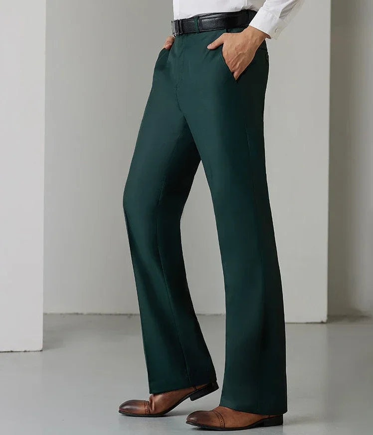 Man Suits Pants Draped Flared Fluid Tight Wide Leg Black Business Social Tailoring Bell Mouth Trousers for Men Up Formal Classic