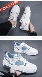 Men's shoes 2025 summer new breathable white shoes men's trendy and versatile thick soled sports board shoes trendy shoes