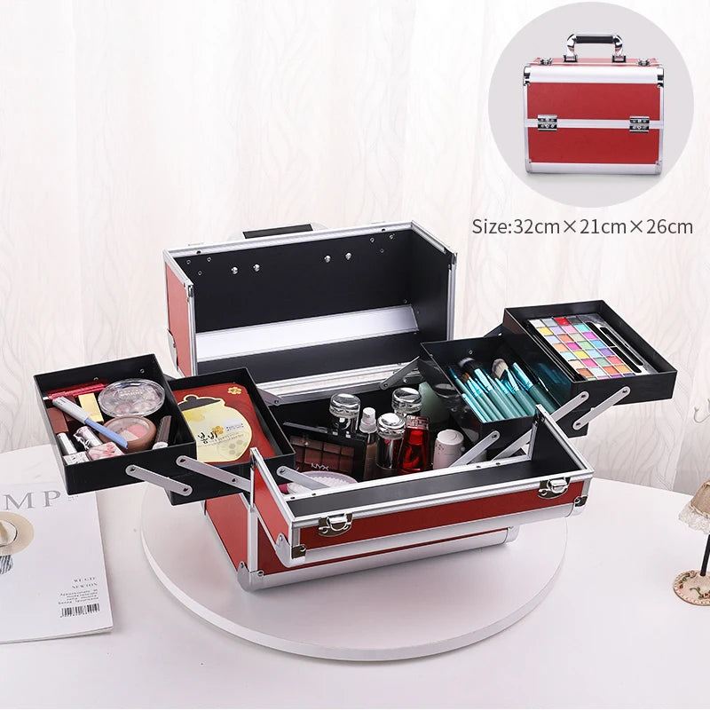 Cosmetics Box Portable Professional Cosmetic Bag Suitcases Large Capacity Women Travel Makeup Bags