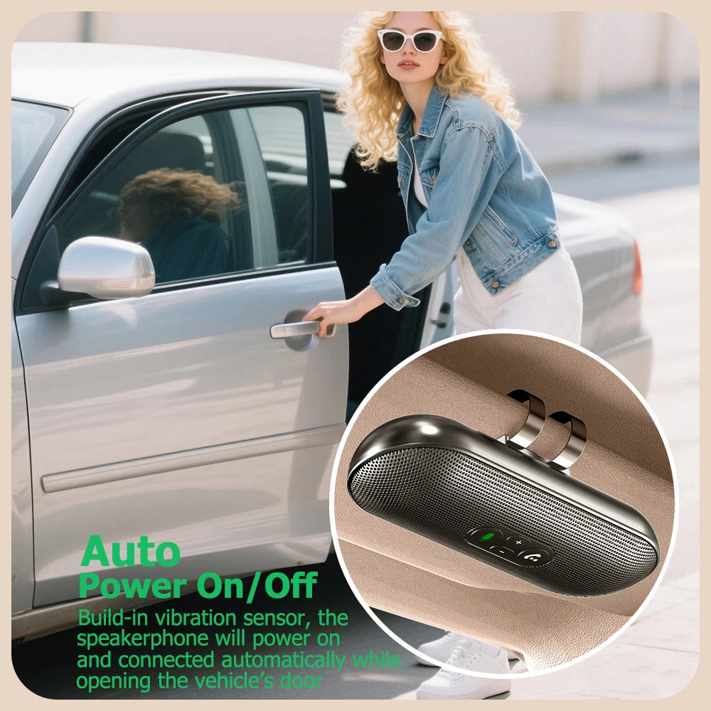Bluetooth 5.4 Car Handsfree Kit Sun Visor Speaker Wireless Speaker Speakerphone With Voice Assistant Car Electronics Accessories