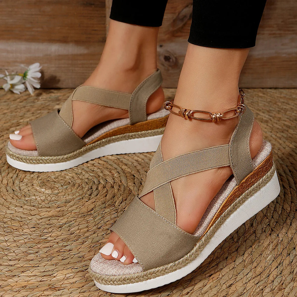 Summer Woman's Sandals Fashion Open Toe Women Wedges Sandals Comfortable Beach Shoes Outdoor Anti-Slip Platform Shoes for Women
