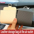 Car Mobile Phone PU Leather Bag Car Phone Holder Air Vent Mount Hanging Storage Box Glasses Organizer Support in Car Accessories