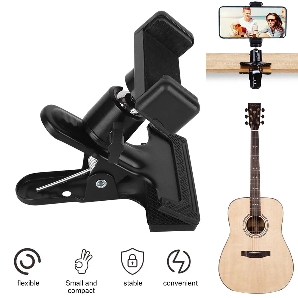 Mobile Phone Holder Stand Multifunctional Cell Phone Stand Clamp Guitar Head Phone Mount Musical Instrument Accessories