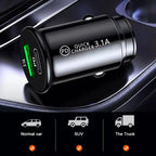 3.1A Fast Car Chargers USB PD Type C QC 3.0 Outlet Adapter Fast Charging For 12V 24V Car Truck Boat RV Motorcycle 12V/24V