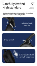 Large Earmuffs Headphones Bluetooth Earphones Wireless Headsets Bass Headset Noise Cancelling With Mic Helmet Support TF-card