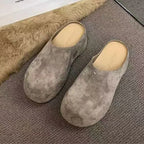 High Heels Women Mules Shoes Platform Fashion Slippers Suede Slingback New Woman Shoes 2025 Autumn Designer Zapatos De Mujer