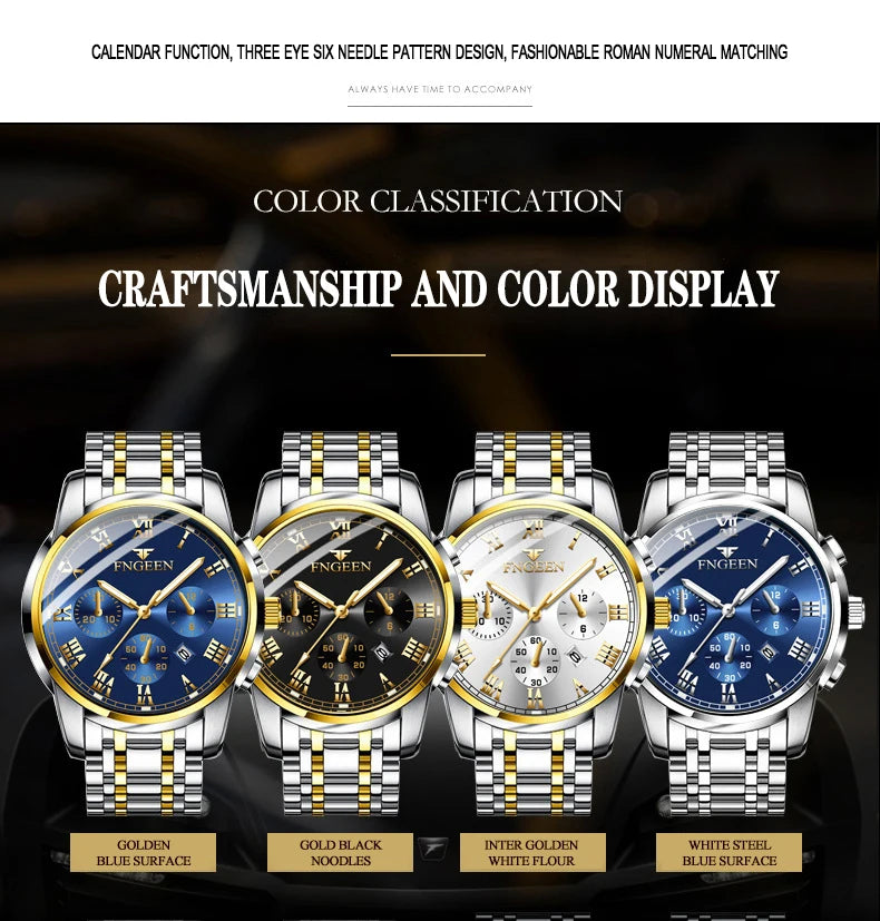 BINBOND 2pcs/Set Couple Watches Fashion Casual Men Ladies for Quartz Watch Lover Waterproof Stainless Steel Watch Valentine Gift