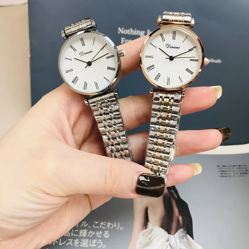 Women's watch simple thin light luxury temperament steel belt famous brand mysterious gift series