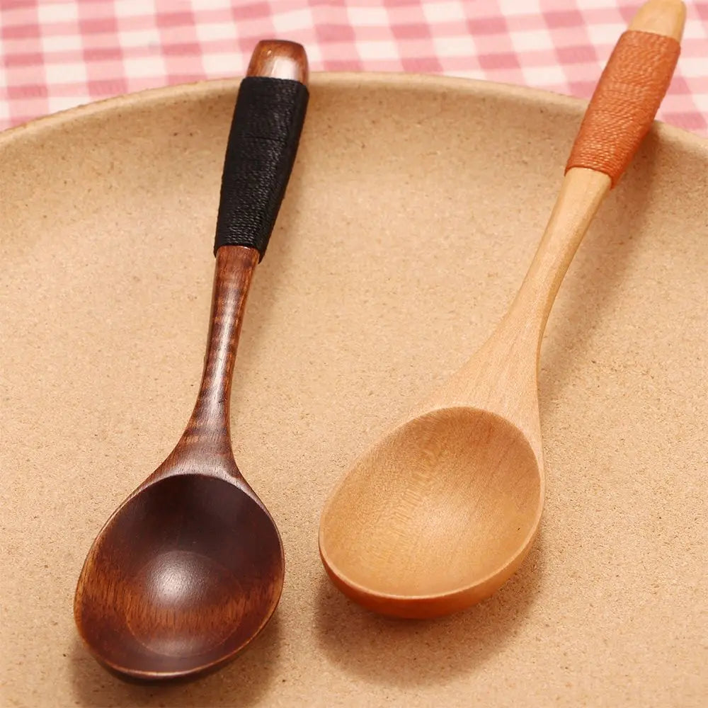 Dinner Kit Wooden Kitchen Supplies Soups Cereal Rice Dinnerware Sets Tableware Spoon Fork