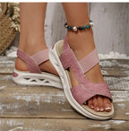 Women's Sandals Casual Summer Women Sandals Soft Heels Sandalias De Mujer 2025 New Summer Shoes Woman Mix Color Footwear Female