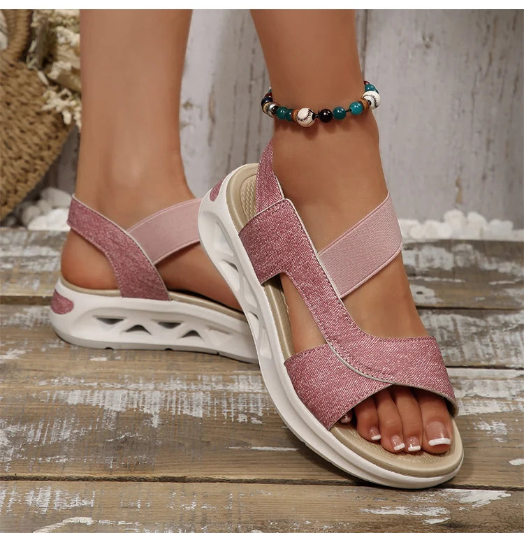 Women's Sandals Casual Summer Women Sandals Soft Heels Sandalias De Mujer 2025 New Summer Shoes Woman Mix Color Footwear Female