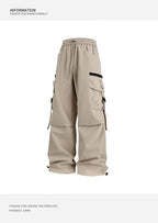 Men's sportswear pants are simple, versatile, retro and fashionable with large pleated pockets for outdoor work